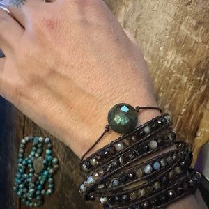Agate Leather Wrap Bracelet